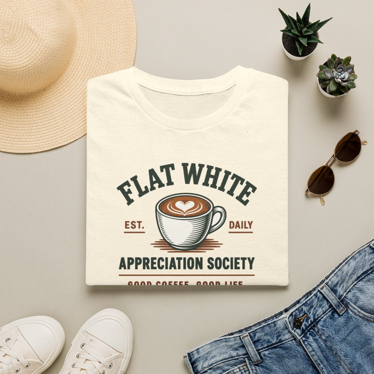 Flat White Appreciation Society Tee - Natural