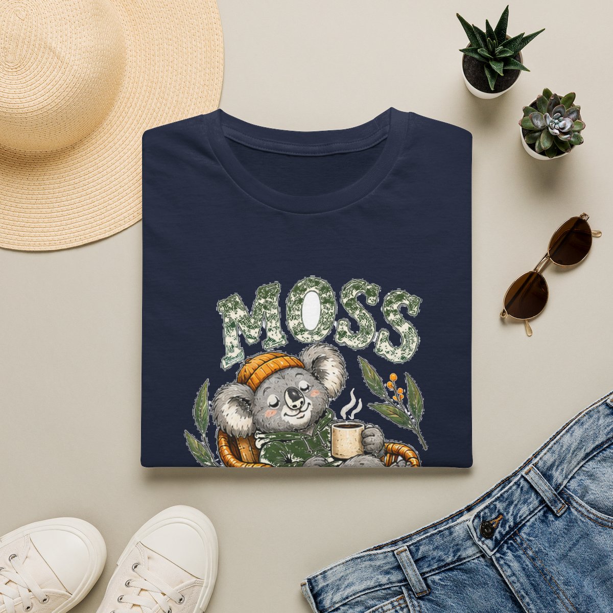 Gumtree Club - Moss - NO RUSH. Tee - Navy - folded-2