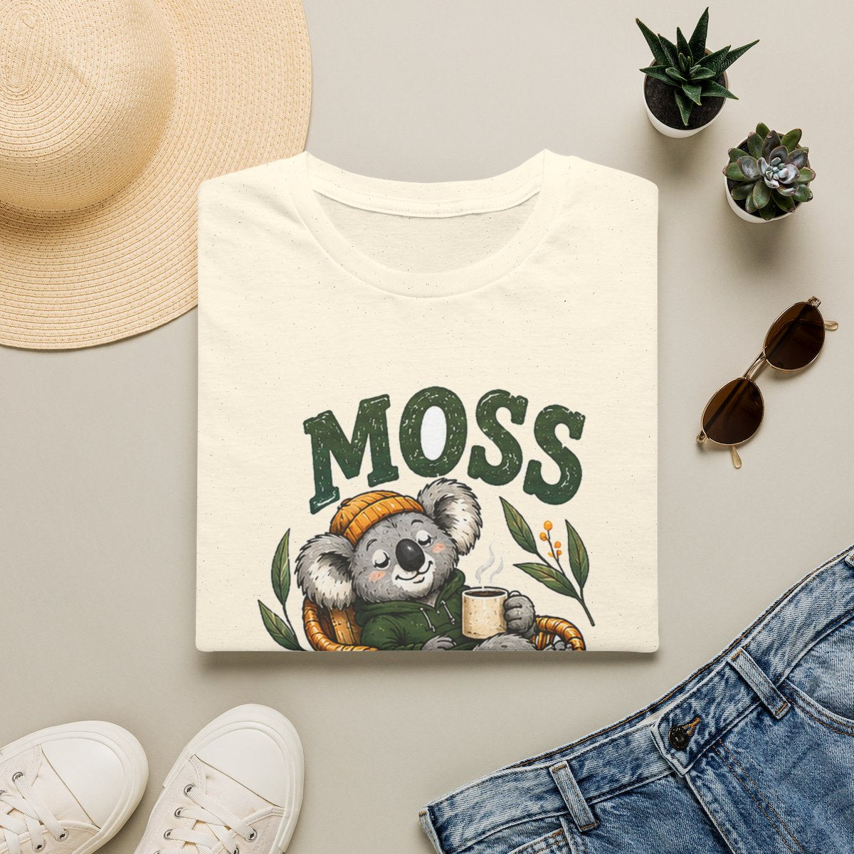 Gumtree Club - Moss - NO RUSH. Tee - Natural - folded-2