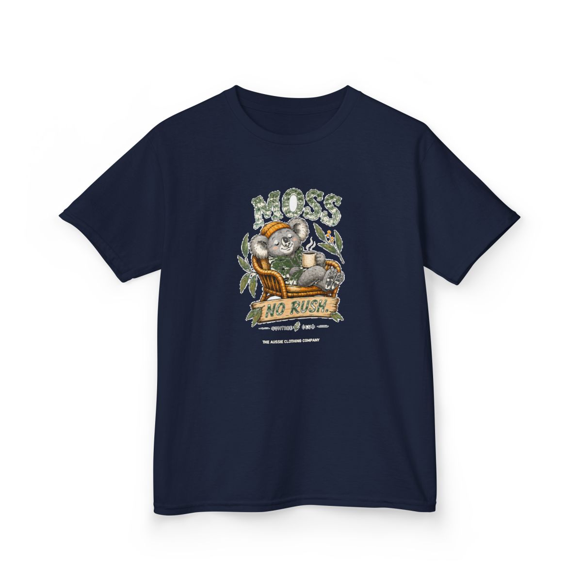 Gumtree Club — Moss — NO RUSH. Youth Tee - Navy - front-2
