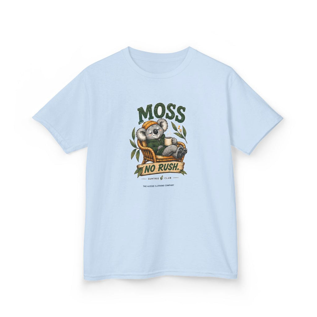 Gumtree Club — Moss — NO RUSH. Youth Tee - Light Blue - front-2