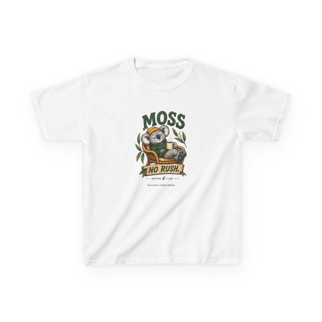 Gumtree Club — Moss — NO RUSH. Youth Tee - White - front