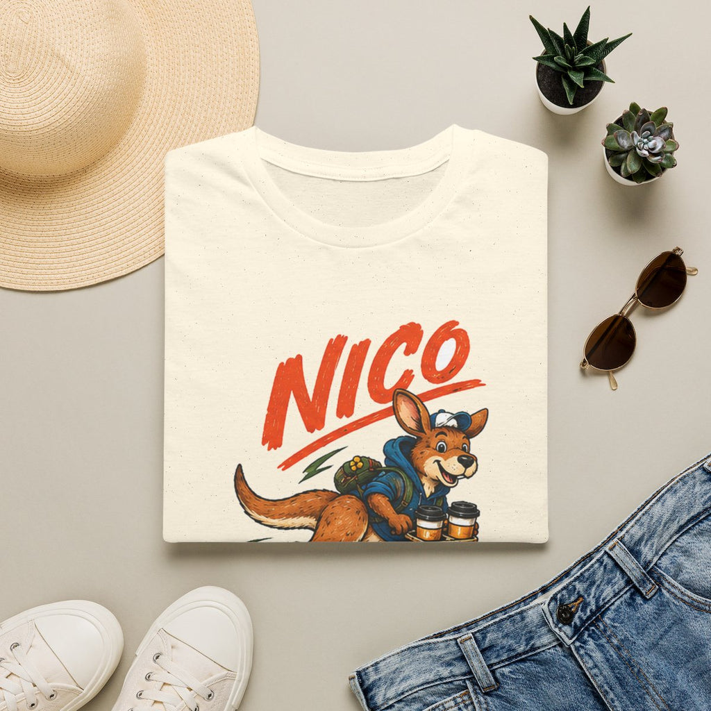 Gumtree Club - Nico - LET'S GO! Tee - Natural - folded-2