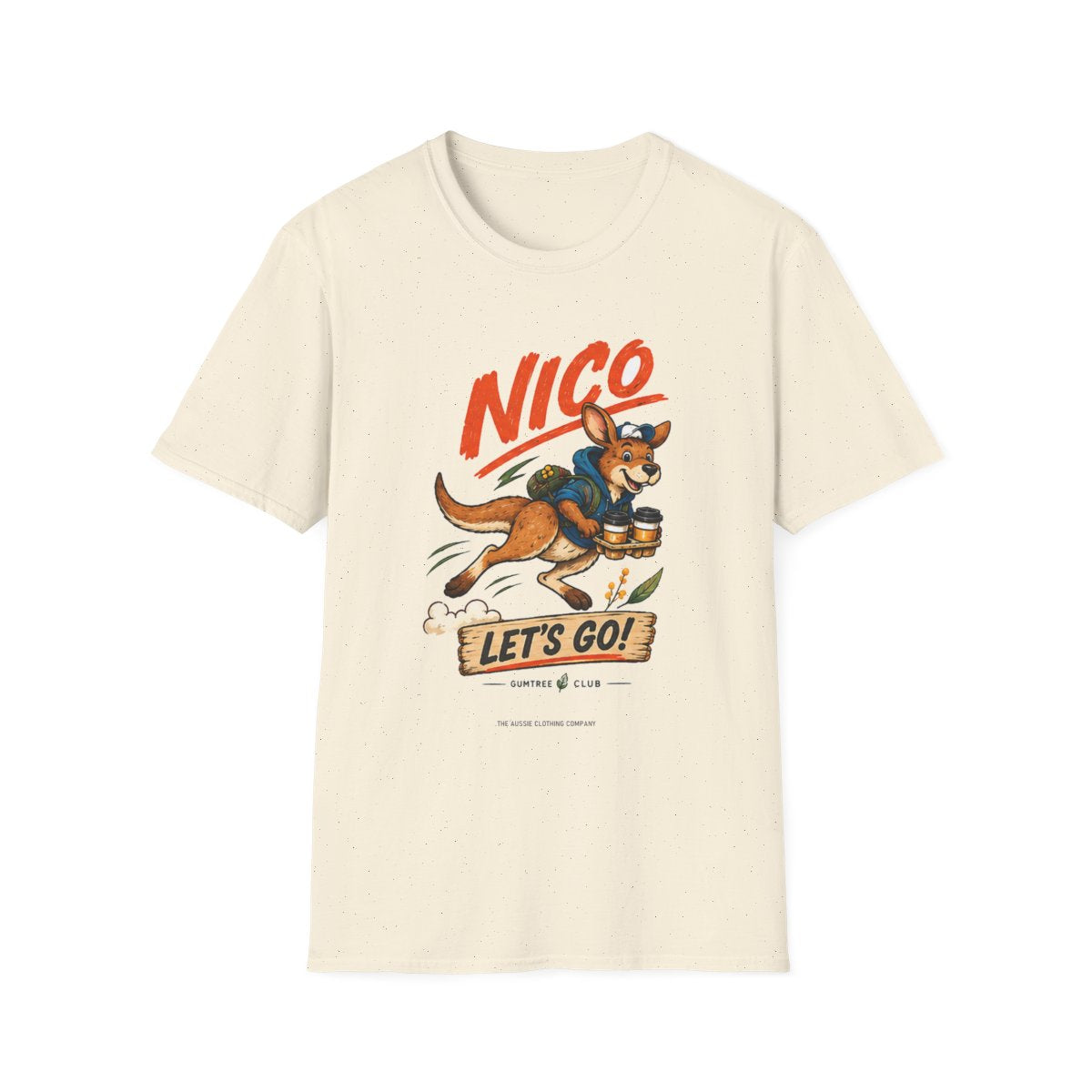 Gumtree Club - Nico - LET'S GO! Tee - Natural - front
