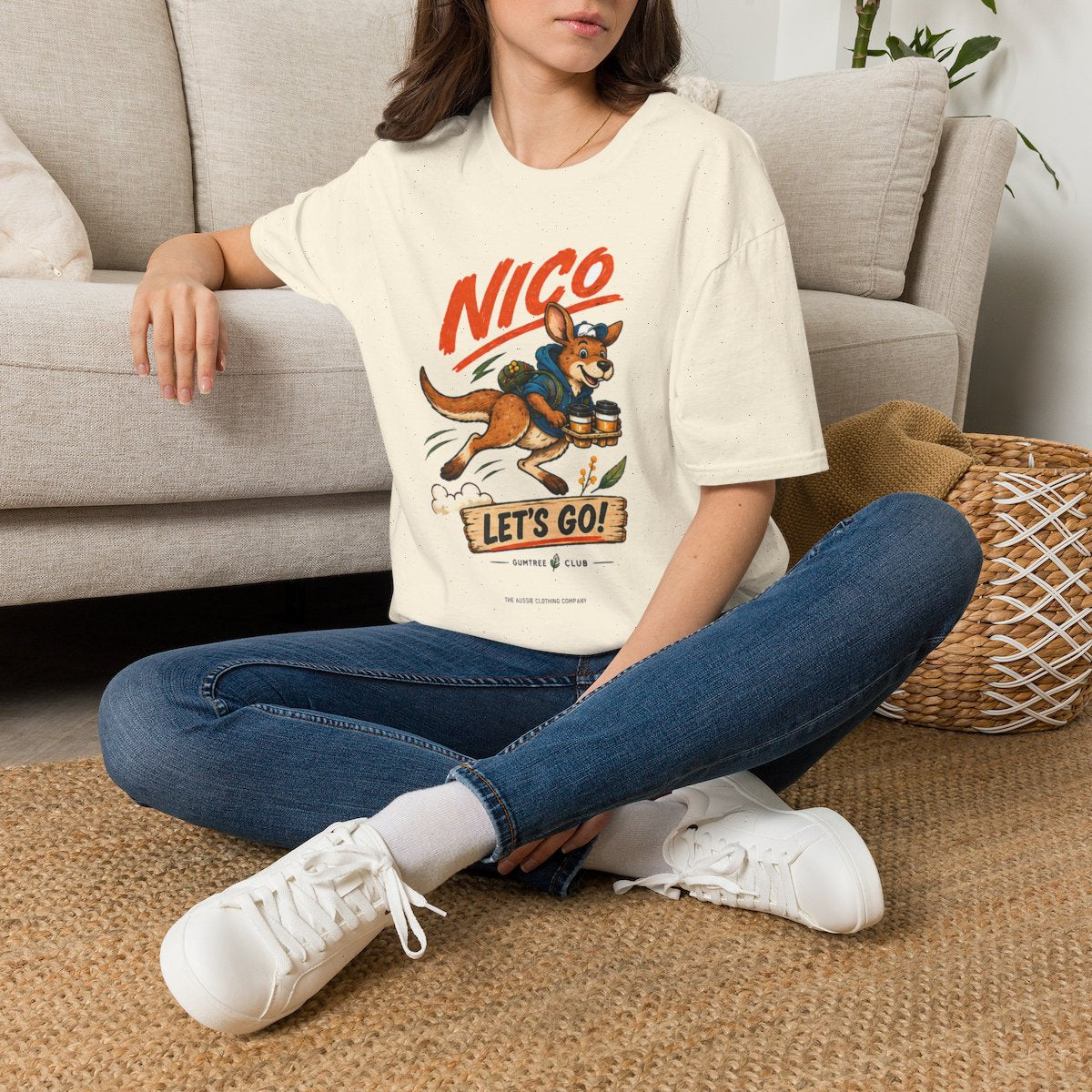 Gumtree Club - Nico - LET'S GO! Tee - Natural - lifestyle