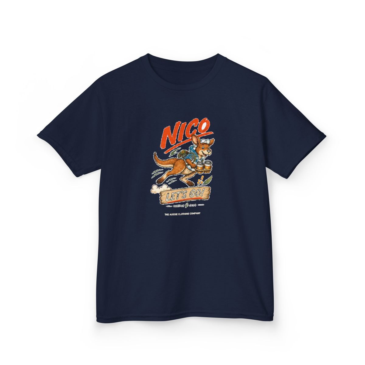 Gumtree Club — Nico — LET'S GO! Youth Tee - Navy - front-2