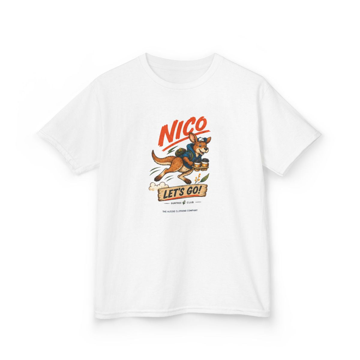 Gumtree Club — Nico — LET'S GO! Youth Tee - White - front-2