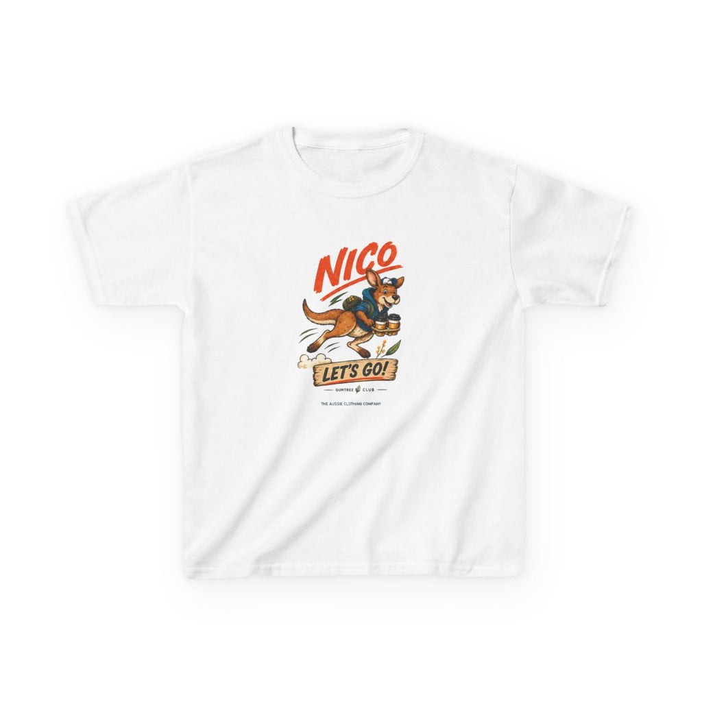 Gumtree Club — Nico — LET'S GO! Youth Tee - White - front