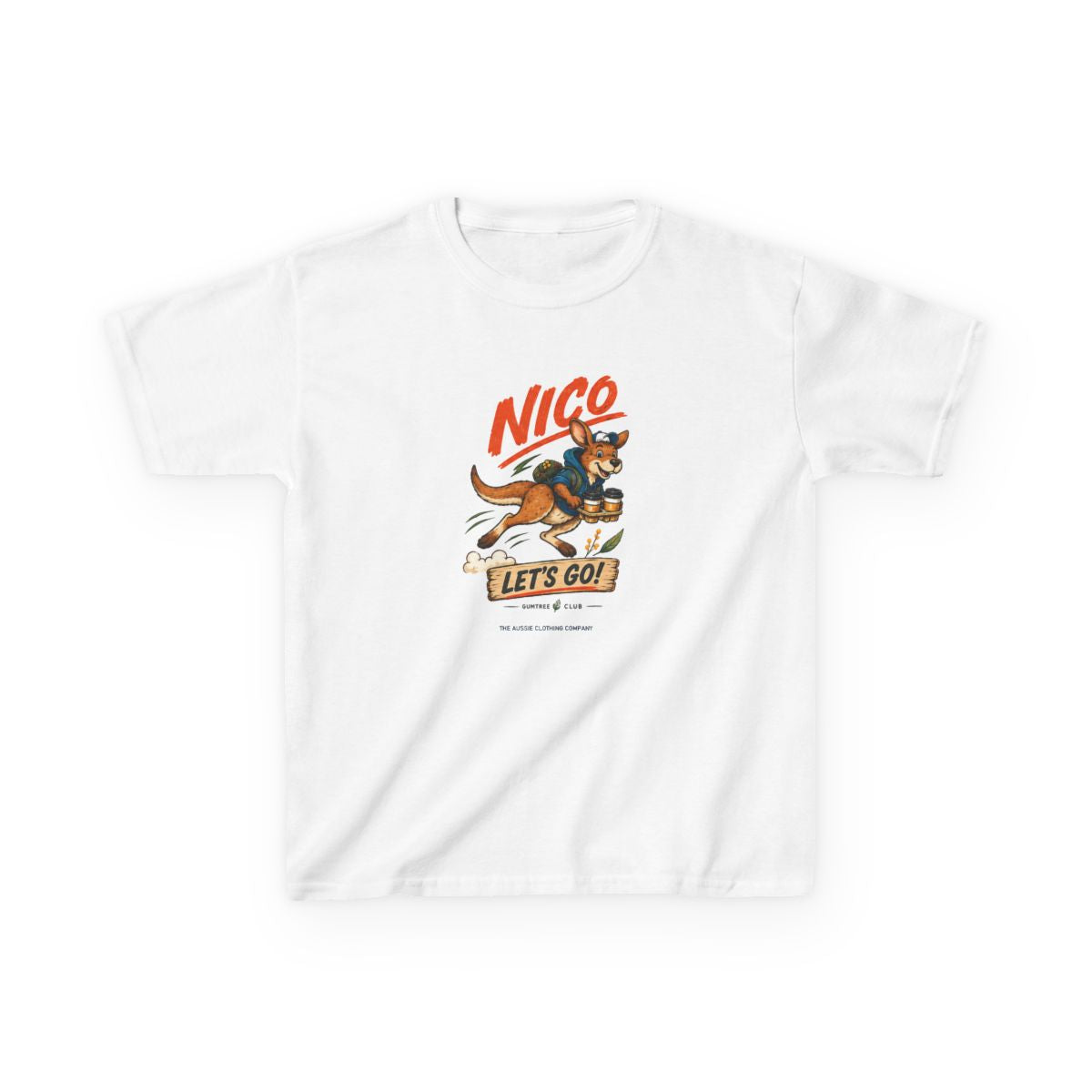 Gumtree Club — Nico — LET'S GO! Youth Tee - White - front