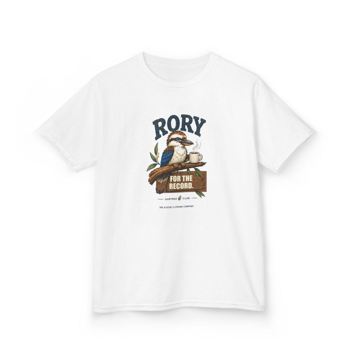 Gumtree Club — Rory — FOR THE RECORD. Youth Tee - White - front-2