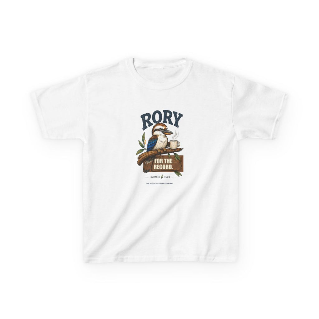 Gumtree Club — Rory — FOR THE RECORD. Youth Tee - White - front
