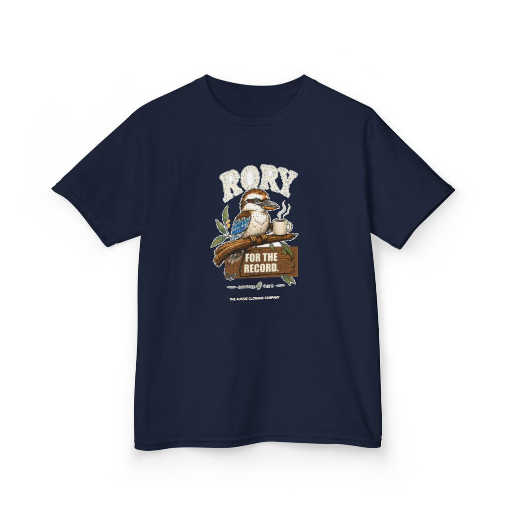 Gumtree Club — Rory — FOR THE RECORD. Youth Tee - Navy - front-2