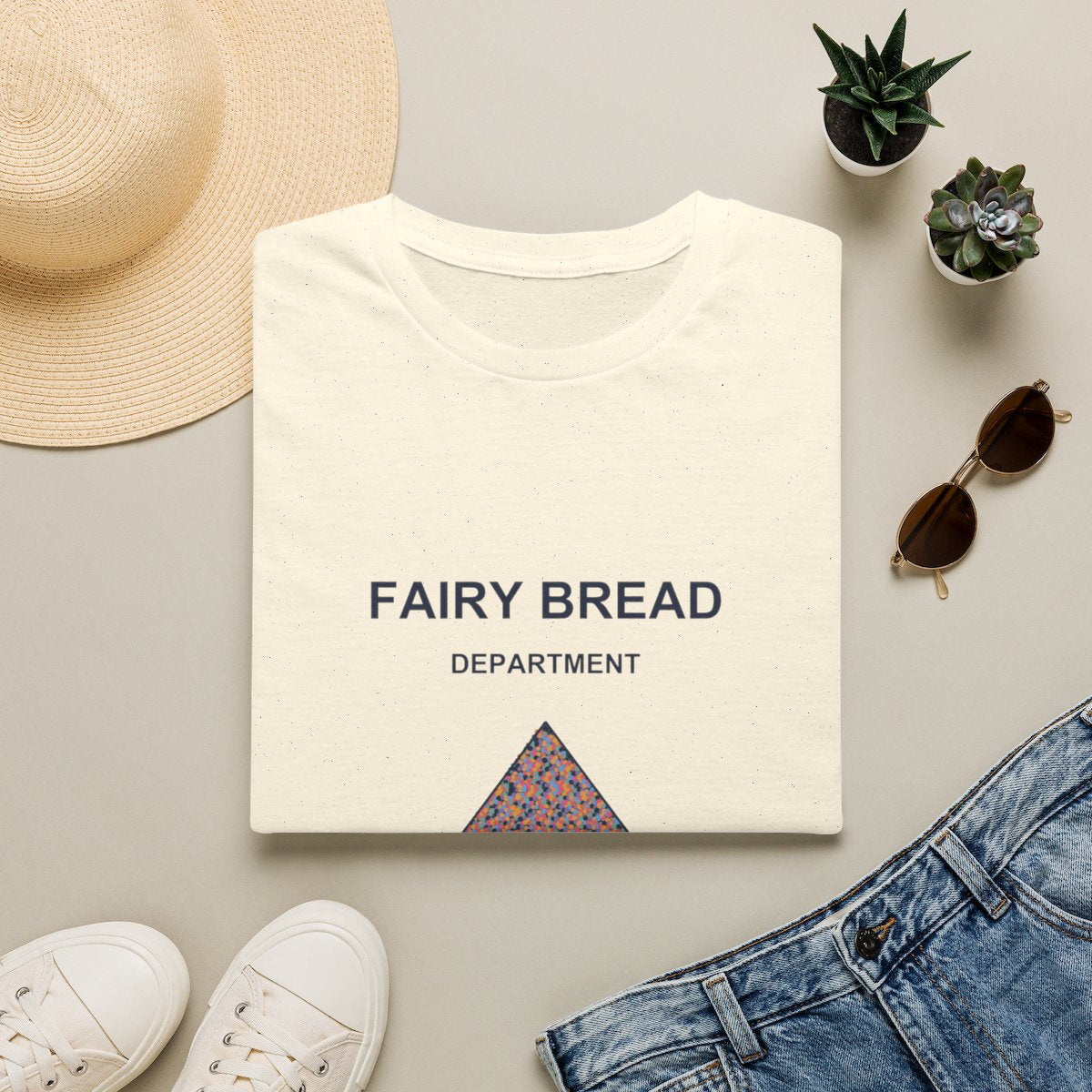 Fairy Bread Department Tee - Natural - folded-2