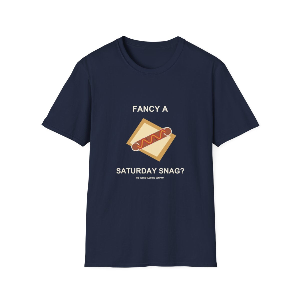 Fancy a Saturday Snag? Tee - Navy - front