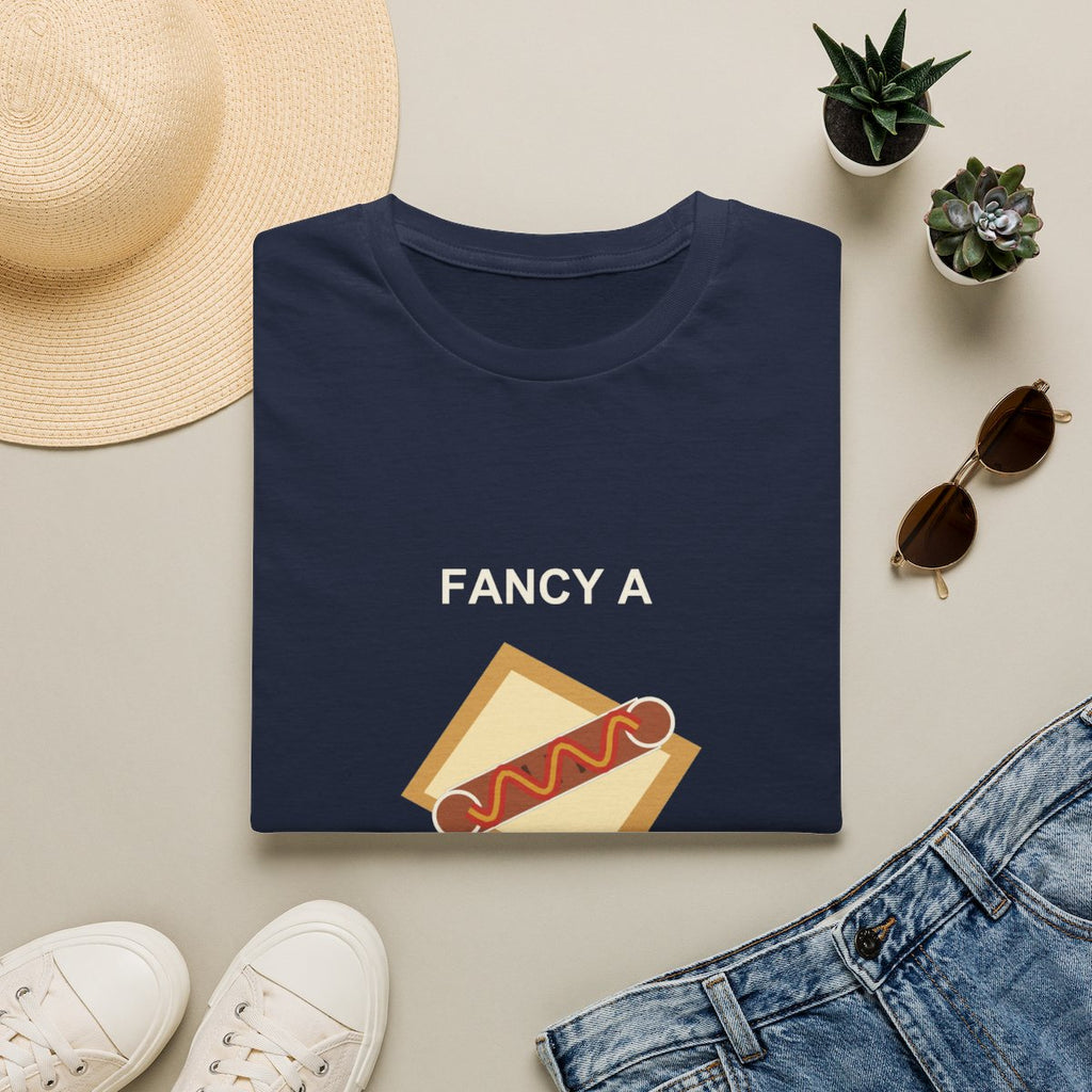 Fancy a Saturday Snag? Tee - Navy - folded-2