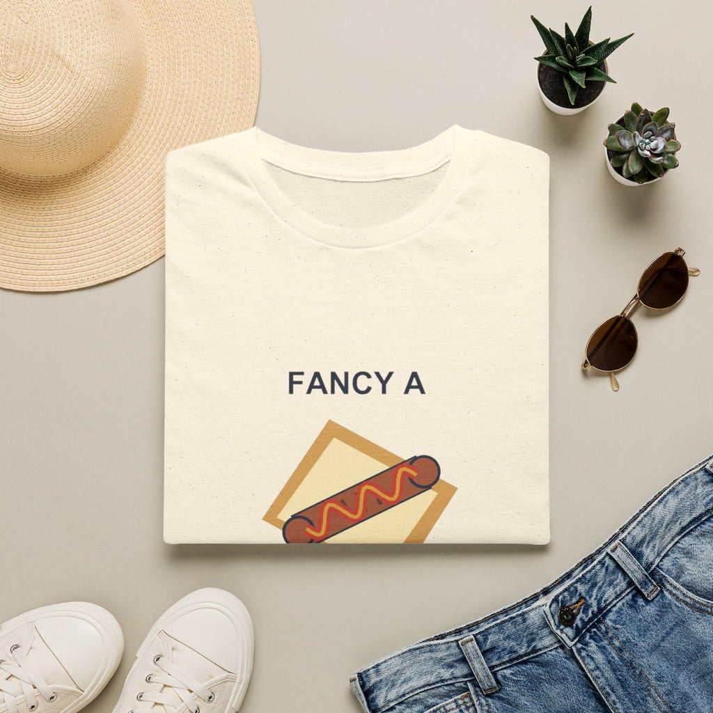 Fancy a Saturday Snag? Tee - Natural - folded-2