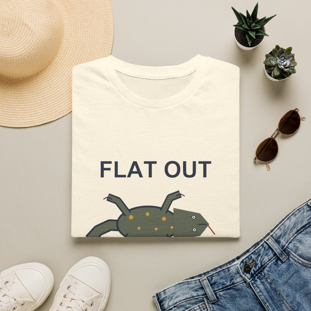 Flat Out Tee - Natural - folded-2