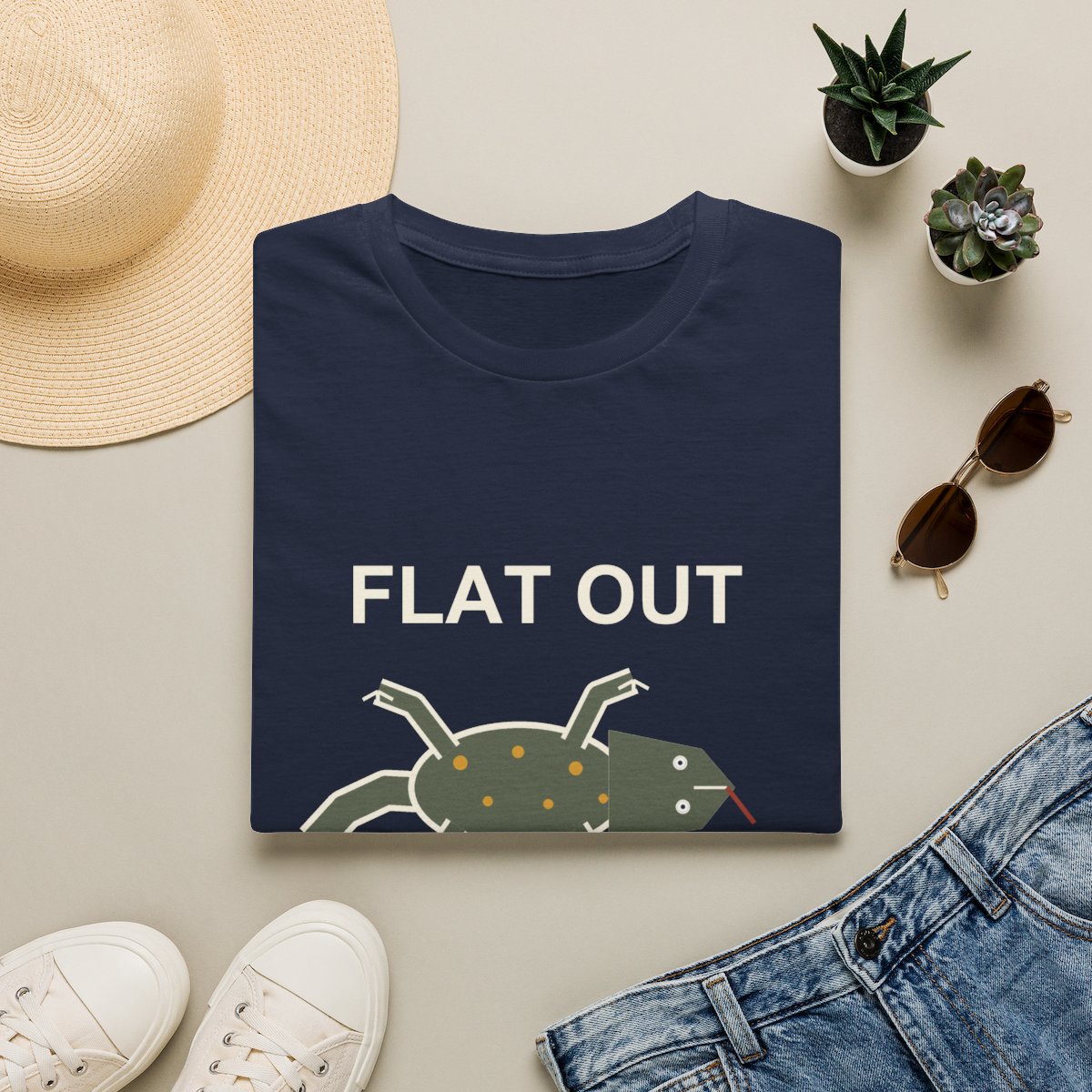 Flat Out Tee - Navy - folded-2