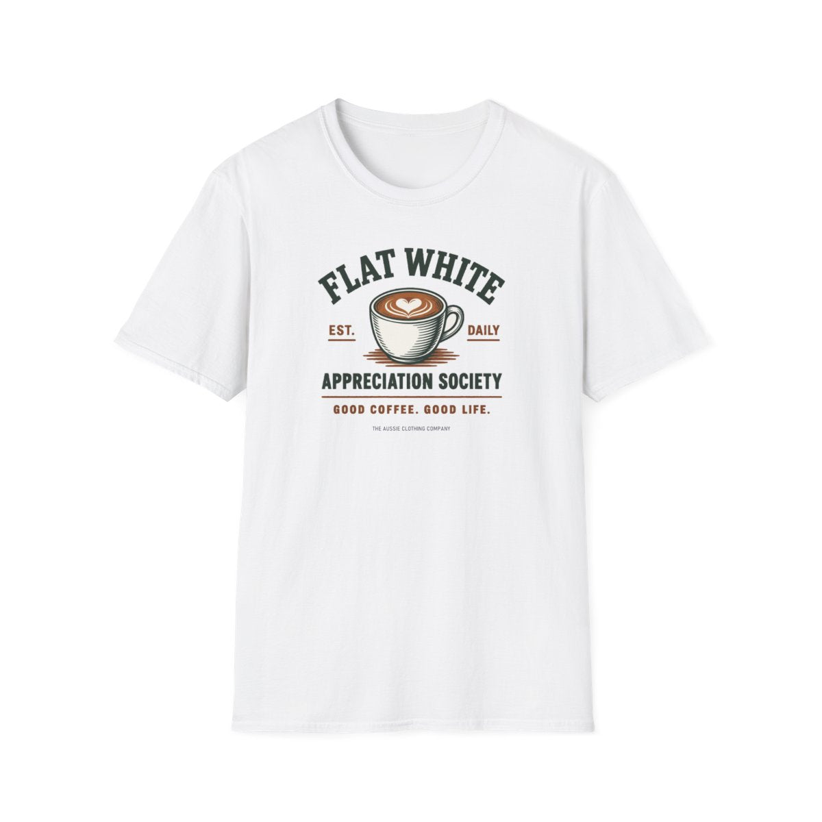 Flat White Appreciation Society Tee - White - front