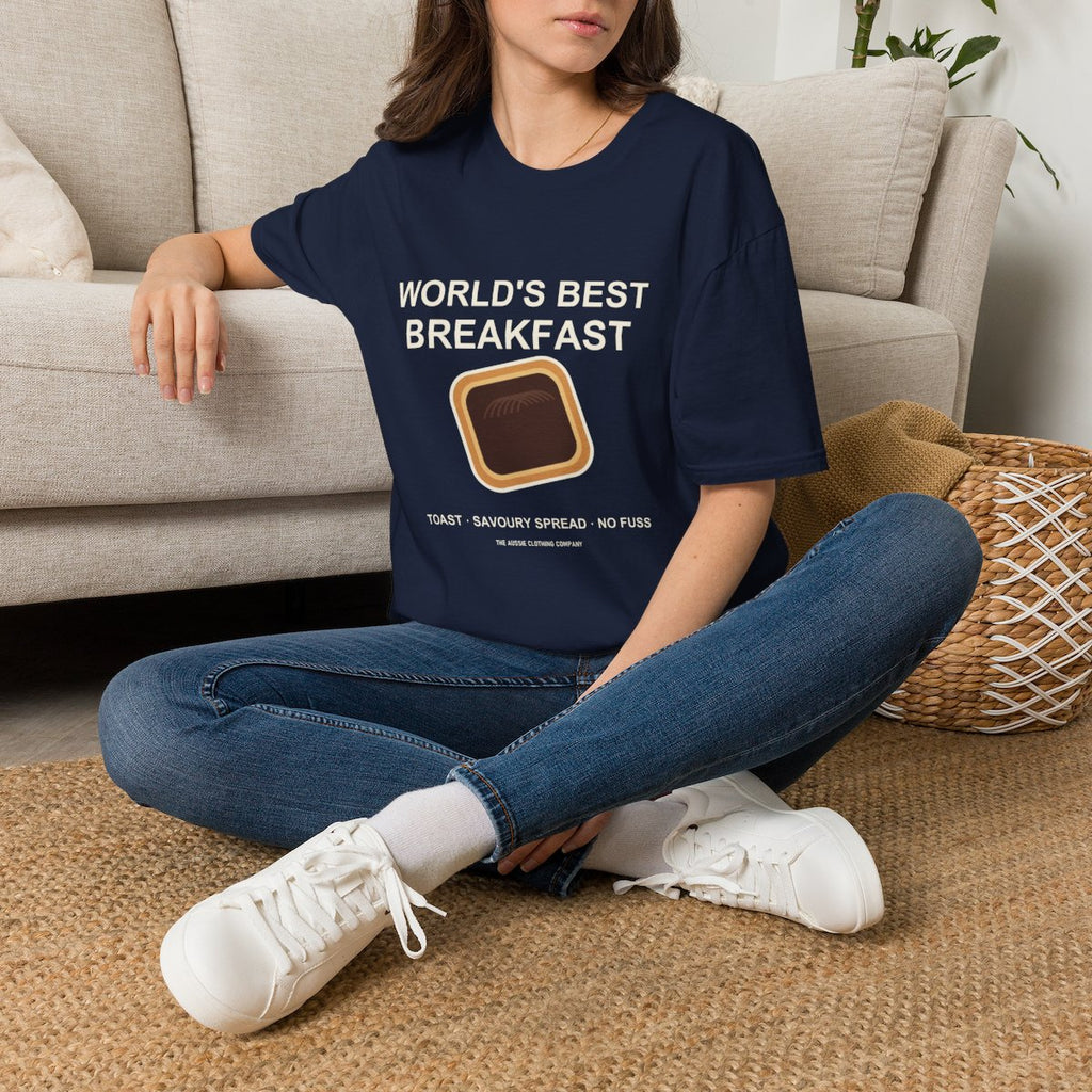 World's Best Breakfast Tee - Navy - lifestyle