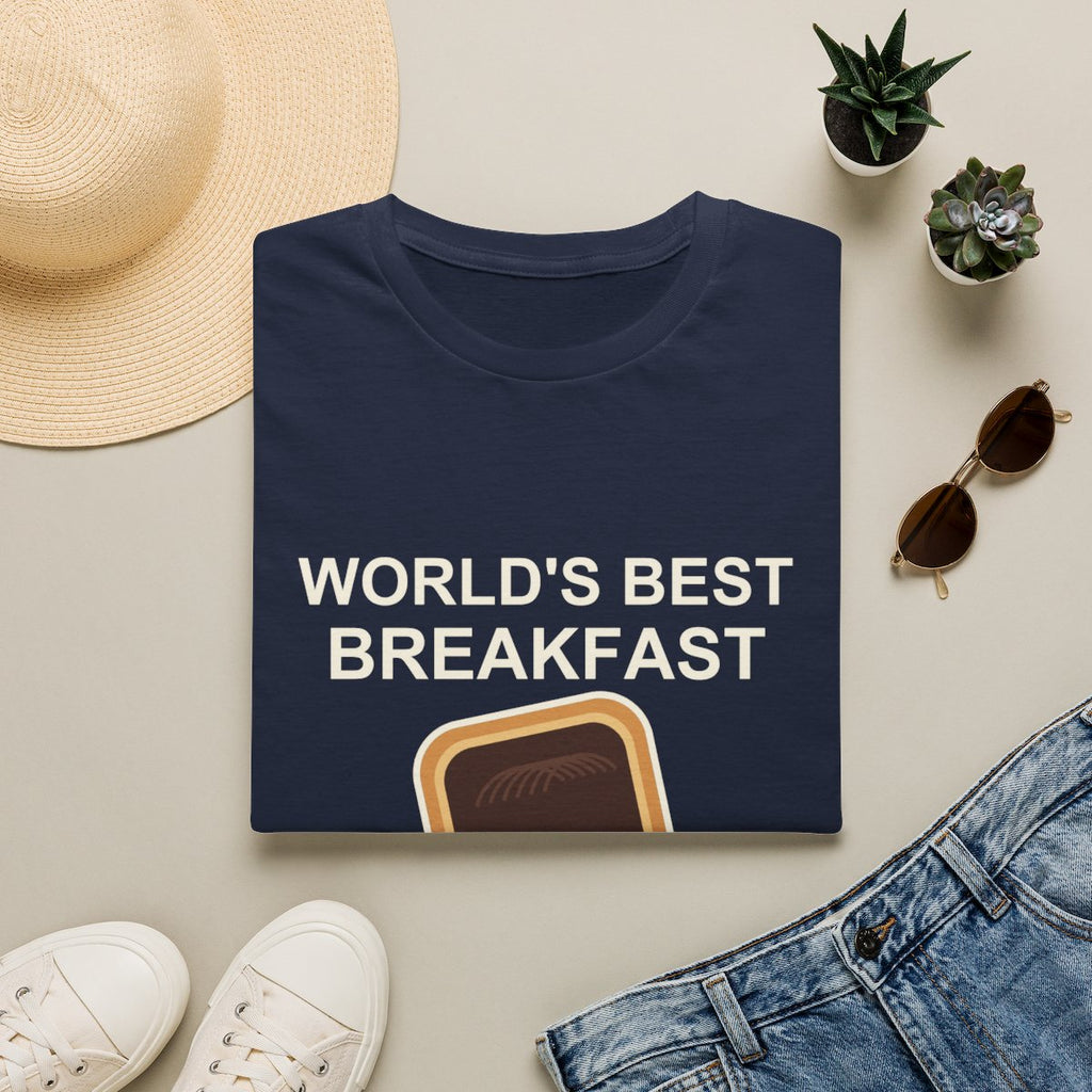 World's Best Breakfast Tee - Navy - folded-2